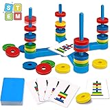 GIOBABY Brettspiel Spielzeug,Pädagogisches Kinderspiele mit Farbkarte und Magnetisches Ring,Match-Spiel für Kinder,Partyspiel