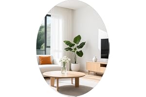 TSKDKIT HD väggspegel 50 x 40 cm Oval självhäftande spegel utan ram