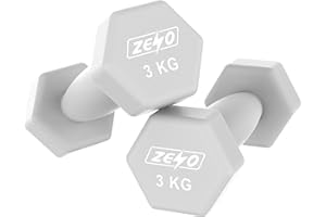 ZENO Dumbbells Set Of 2 | Dumbbells for Women | Hexagon Neoprene Weights | Hand Weights for Women | Anti-Slip & Sweat Resistant Dumbells