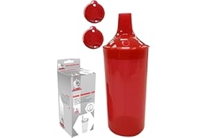 DR. BONE'S THERAPEUTICS Plastic Feeding Cup with 2 Lids Adult Feeder Beaker with Large & Small Spouts, Straw Holes – Ideal for Liquids & Blended Foods – Easy to Hold, Spill-Resistant, Perfect for Home & Hospital Use (Red)