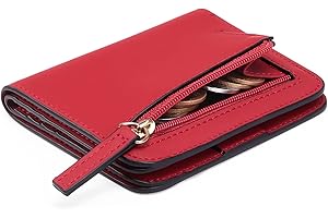 GAEKEAO Portafoglio da Donna in pelle, Portafogli Donna Piccoli con cerniere blocco RFID Portamonete, 7 Scomparti per Carte con 1 Finestra di Identificazione e 1 Tasca con Cerniera