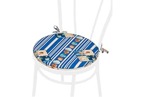 emmevi Cojín redondo suave para silla universal lavable Marino conchas mod. DALIA45E azul