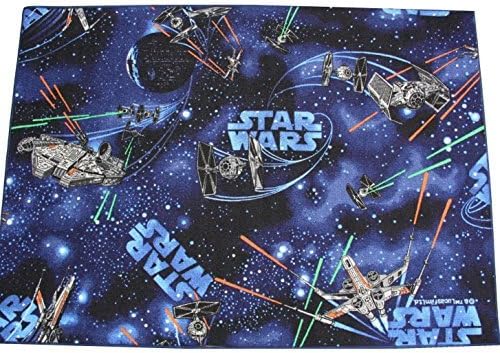 Star Wars Death Star with Spaceship Galaxy Space Children's Rug 95 x 133 cm Designer Rug Children's Rug Children's Rug carpet with Fancy Design Makes You A Pure Pleasure A Real Eye Catcher