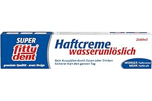 FITTY-DENT FITTYDENT Super crema adesiva 40 g di pasta – Tenuta lunga e forte forza adesiva. Appositamente progettato per mandibole sottili e piatte