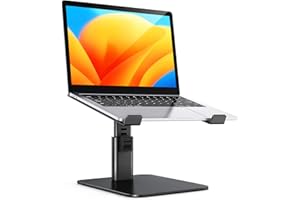 Babacom Supporto PC Portatile, Laptop Stand Ergonomico in Alluminio, Ventilato Porta PC con 8 Tipi di Angoli Regolabili, Compatibile con Computer/MacBook/Air/PRO/Microsoft Surface, 10"-16" (Nero)