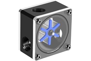 ASHATA Richer-R Water Flow Meter,6 Impeller 3 Ways Flow Meter Indicator for PC Water Cooling System G1/4 Thread