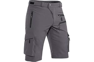Hiauspor Shorts Herren, Sommer Leichte Schnelltrocknend mit 5 Taschen Cargo Bermuda Wanderhose Sport Chino Trekking Outdoor MTB Hose Männer Kurz Atmungsaktiv Stretch