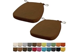 ‎ORUMRUD Orumrud 43x40x33CM(5CM Dicke) Stuhlkissen, Gartenstuhl Sitzkissen, Esszimmerstuhl Sitzkissen, waschbar, mit Reißverschluss, Riemen, rutschfestes Sitzkissen für Gartenstuhl (Brauner Kaffee 2 Stück)