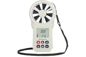 XINJIAYI Digitaler Windmesser Anemometer, tragbarer Luftdurchflussmesser, CFM-Messgerät für HLK-Lüfter/Schießen/Drohne, Luftstromgeschwindigkeitsmesser mit Windtemperatur-/Feuchtigkeitssensor-Grau