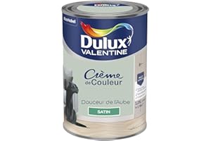 Dulux Valentine Crème de Couleur - Peinture multi-supports intérieure - Satin Douceur de l'Aube 1,25 L