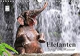 Elefanten. Spaß am Wasser (Wandkalender 2019 DIN A4 quer): Elefanten Babys beim Baden in Thailand (Geburtstagskalender, 14 Seiten ) (CALVENDO Tiere) by 