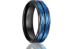 SOXEMAN 1 pezzo nero blu moda temperamento tungsteno anello in acciaio uomini e donne faccia larga 8mm carburo di tungsteno semplice business gentiluomo anello gioielli