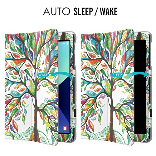 MoKo Samsung Galaxy Tab S3 9.7 Hülle – PU Leder Ständer Schutzhülle Smart Case Cover mit Stift-Schleife / Standfunktion und Auto Sleep / Wake Up Funktion für Samsung Galaxy Tab S3 9.7 Zoll (2017) SM-T820 / T825 Tablet, Glück Baum - 5