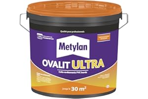 METYLAN Ovalit Ultra, colle prête à l'emploi renforcée pour revêtements muraux plastiques et PVC -Convient aux pièces humides - Seau 5kg