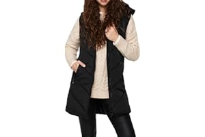 JACQUELINE DE YONG JdY Damen 3/4-lange Steppweste JDYSkylar Padded Hood Waistcoat mit Kapuze