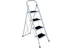 Marko Tools 4 Step Ladders Portable Compact Folding Metal Ladder Stool Heavy Duty Steel