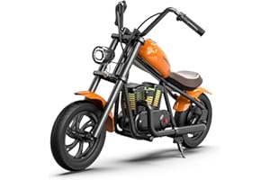 HYPER GOGO HYPERGOGO Challenger 12 Plus Elektro Motorrad Kinder, Kindermotorrad Plus mit farbenfrohem Umgebungslicht, max. 16 km/h und 60 Minuten ununterbrochene Fahrzeit für Kinder/Jugendliche