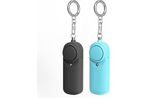 Qoosea 2 Allarme Personale Safesound Security Alarm 130dB Sirena Allarmi di Sicurezza Forti Portachiavi con Luce LED Polizia Approvato Allarme di Sicurezza per i Bambini Donne Anziane Studenti