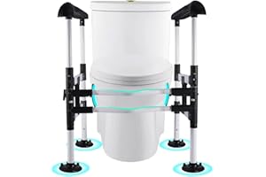 Fiutazge Mobile Ausilio per WC, Rialzo Water per Anziani Regolabile in Altezza con Braccioli, Robusti Supporto WC per Anziani, Barra Maniglia Bagno con grandi piedini antiscivolo