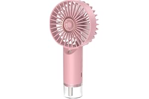lineno Pulvérisation Portatif,Mini Ventilateur Portatif Rechargeable par USB - Refroidisseur d'air de Poche à main pour Camping,Bureau,Extérieur,Voyage (Rose)