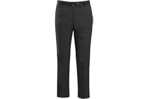 shelikes Mens Formal Trousers Casual Business Office Work Smart Straight Leg Everpress Pants (Without Belt)