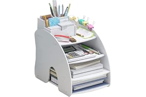 HGGZEG Organizer per scrivania, per fai da te, per ufficio, per riporre la cancelleria, con vassoio portadocumenti formato A4, per casa, ufficio e scuola