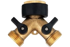 HYDROGARDEN Hydrogarde Válvula de Doble Salida para Grifo y Manguera de jardín, Distribuidor y Adaptador de Agua y Conector 2 vías, Adaptador de Divisor de Grifo para Jardín/Cochera