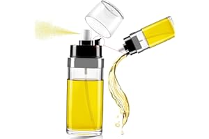 RUNQIN OUTDOOR Spray Huile Cuisine avec Verseur, 150ml Vaporisateur Huile et Bouteille Huile Normale avec Bec Verseur 2 en 1 Fonction, Pulvérisateur pour Barbecue, Grillades,Cuisson,Cuisine,Pâtisserie,Salades,Pâtes