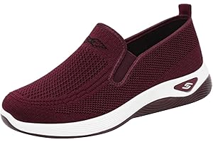 ANNSEMO Women Orthopedic Walking Shoes Slip on Trainers Comforble Work with Memory Foam Mesh Breathable Lightweight Summer Training Platform Sneakers Plantar Fasciitis Swollen Feet Orthopedic Shoes