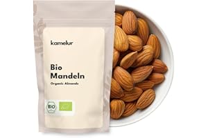 ‎KAMELUR Kamelur 1kg Spanische BIO Mandeln natur – ganze geschälte Mandeln BIO mit Haut und ohne Zusätze