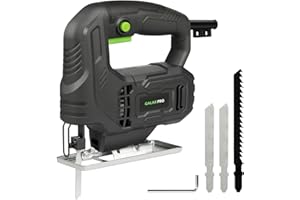 GALAX PRO Seghetto Alternativo 400W, 3000 RPM, Angolo di Inclinazione Regolabile da ±45 °, Pulsante di Blocco, Sega Elettrica per Legno e Metallo