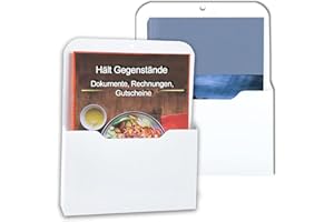 YUNXCNA Porte Documents Magnétiques, Lot de 2 Porte stylo Magnétique, Organisateur de Fournitures de Bureau, Porte Fichier à Trombones, pour Tableau Blanc, Réfrigérateur et Maison, Blanche