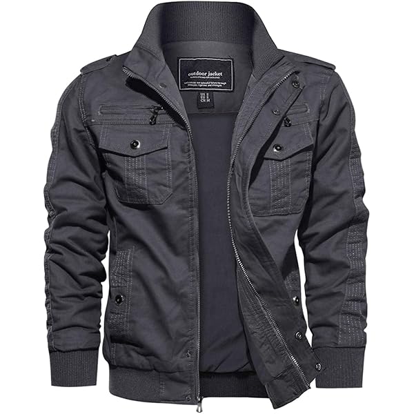 MAGCOMSEN Mannen Cargo Jassen Casual Katoen Militaire Volledige Zip Jas