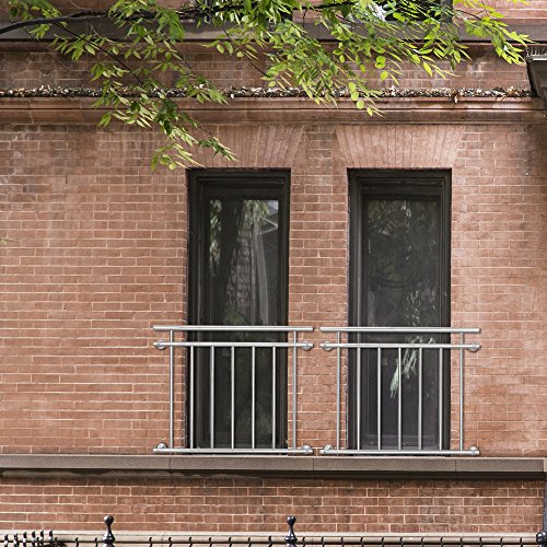 [casa.pro] Französischer Balkon 90x100cm Stahl Fenster Geländer Gitter Stabgeländer - 3