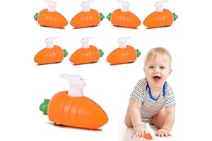 vvhippo Lot de 8 Lapins à Remonter avec Carotte, Ensemble de Lapins de Pâques, décorations de Pâques, Cadeaux de Pâques pour Enfants, Jouets de Voiture à remonter pour garçons et Filles