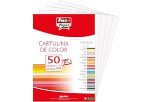 Fixo Paper 11120370 – Paquete de 50 cartulinas – Cartulina blanca A3, 180g