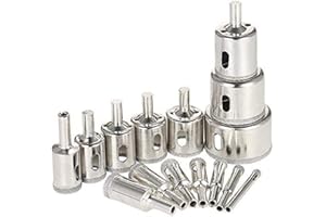 MOTRENT Diamond Drill Bits, 15 PCS Hollow Core Drill Bit Set for Ceramic, Glass, Porcelain Tile Diamond Hole Saw Tile Set Glass.