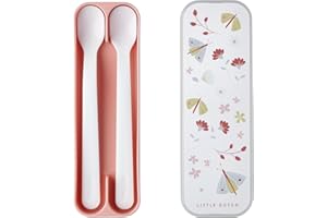 Mepal Łyżka do Karmienia Niemowląt Mio, z Długim Uchwytem, Nadaje Się do Mycia w Zmywarce, Naczynia dla Niemowląt, Bez Bpa, Zestaw 2 Szt., Kwiaty i Motyle