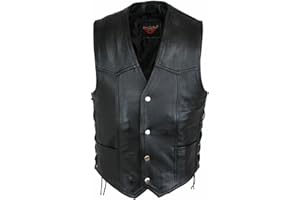 EURO STARS Cappello in pelle da uomo con bottone nero in pelle, da uomo