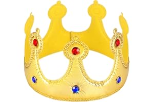 STOBOK Birthday King Crown Hats for Children Adults Party Decorations (Yellow)
