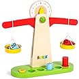 SOKA Wooden Balancing Toy Learning Basic Math Counting Teaching Game Weighing Scale Developmental Montessori Toy Set for Kids Toddlers Children Boy Girl Ages 3 year old +