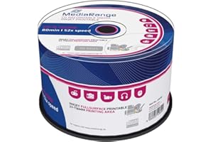 NATUREINKS 100 Mediarange Blank Inkjet Printable CD-R Discs 52x 700MB 80 Minutes CD in Spindle pack MR208