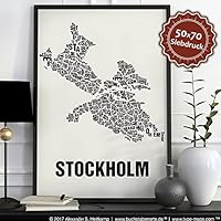 Stockholm Buchstabenort Schwarz auf Naturweiß