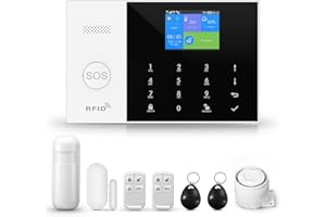 LWOHSI Sistema de Alarma de Seguridad para el hogar, Kit de Alarma WiFi+gsm con Alerta de aplicación de teléfono, Sensor de Puerta/Ventana, Control Remoto para el hogar, apartamento