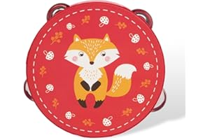 WOODENFUN Tambourin pour enfants et adultes, 16,5 cm, en bois de bouleau, percussion silencieuse, pour karaoké, fête, jeu, tambour à main, cadeau éducatif