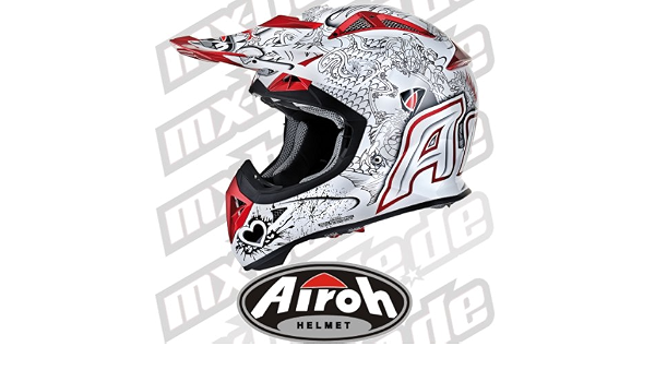 CASCO MOTO AIROH AVIATOR VENOM CROSS FIBRA, BIANCO-ROSSO AVV38, taglia L :  Amazon.it: Sport e tempo libero