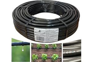 acquaverde | Ala Gocciolante ø 16 mm Passo 50 cm con Gocciolatore Doppio Foro 2 L/H SUPER, Rotolo da 100 mt, Tubo In Polietilene per Irrigazione a Goccia Automatica, Nero - Orto Facile