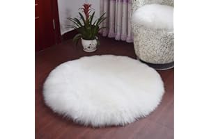 YDFYX Faux Pelliccia di Agnello di Pecora Tappeto,Pelliccia Sintetica Tappeto Vello di Pecora, per Soggiorno, Lunga Pelliccia Morbida, soffice, Tappetino per Il Letto, Divano (A-Bianco, 45 x 45cm)