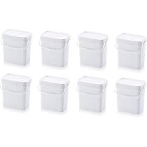 Lot De 8 Seaux Rectangulaires 2,6L Empilables - Seaux Plastique Alimentaire 2L 2,5L Blanc - Qualité Professionnelle