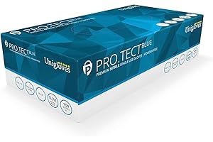 NITREX Unigloves PRO.TeCT Blu HD Guanti in Nitrile Resistenti - Multiuso, Senza Talco e Senza Lattice, Guanti Monouso, confezione da 100 Guanti, Blu, Medium (GU0043)